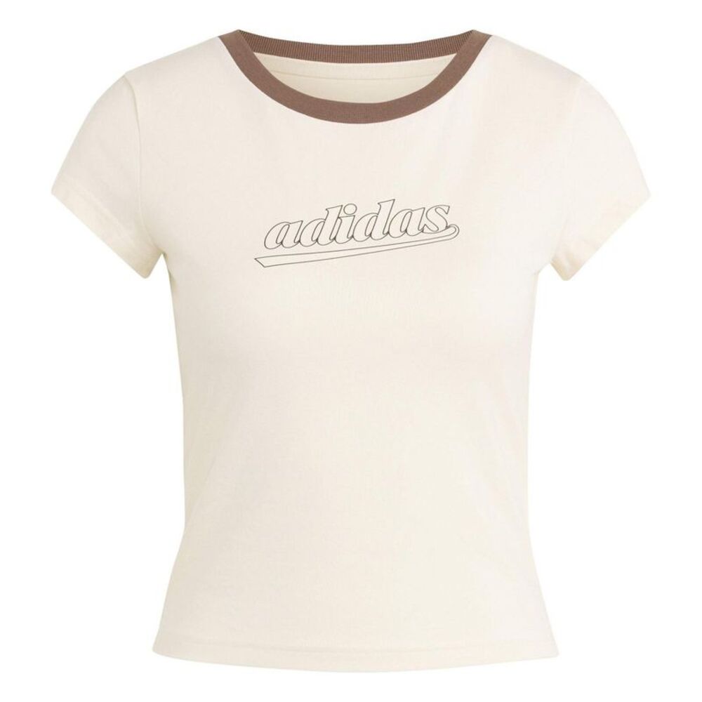 Adidas Womens/Ladies Logo Outline Slim T-Shirt / Earth
